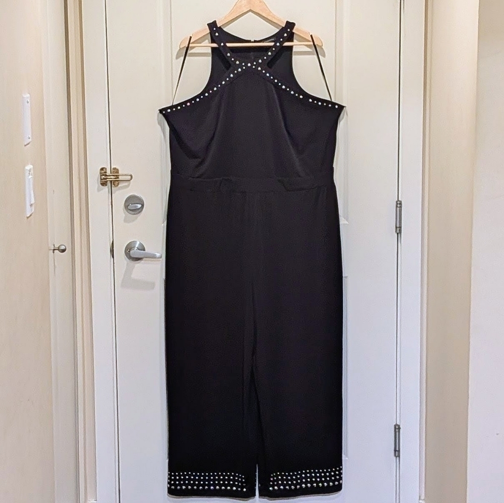 3/$30 INC International Concepts 3X Black Sleeveless Studded Jumpsuit